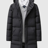 Jan – Prošívaný dlouhý kabát s kapucí