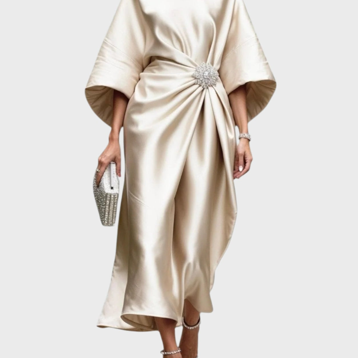 Saténové kalhoty s postranními ozdobami