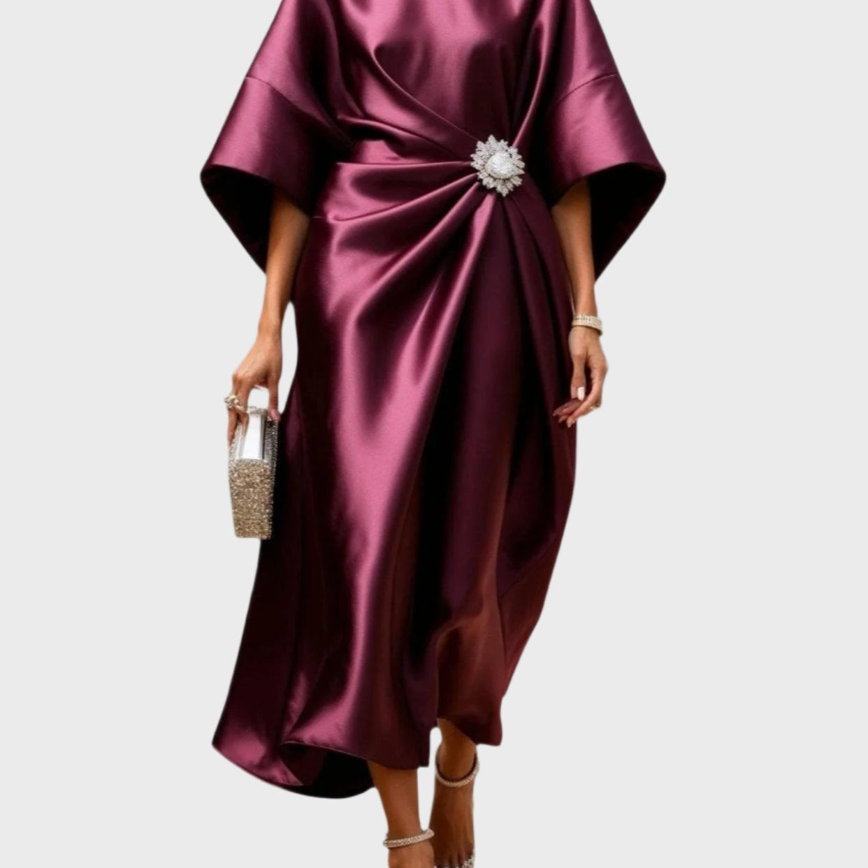 Saténové kalhoty s postranními ozdobami