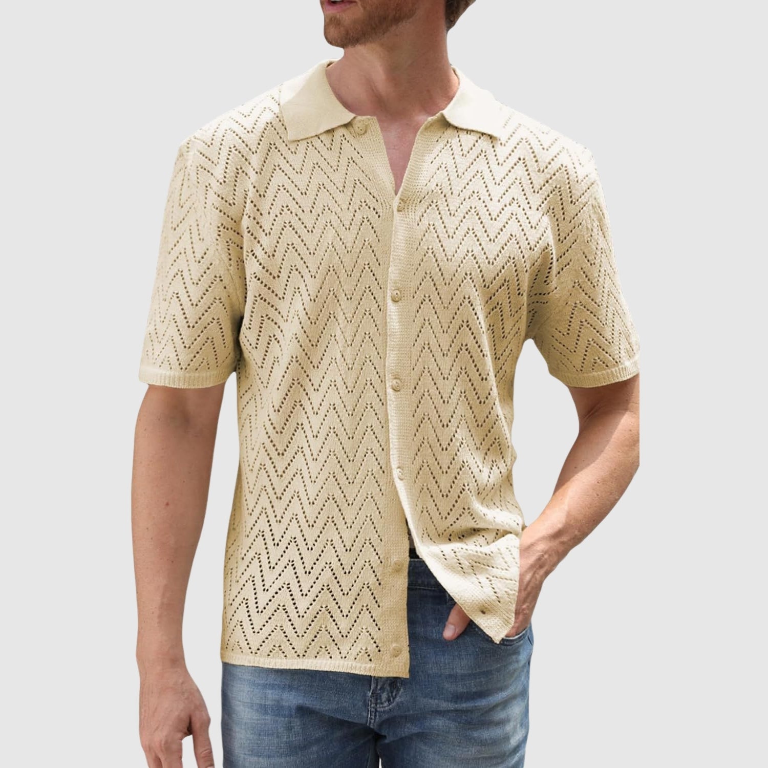 JAN – Pletená košile se vzorem v tvaru cikcaků