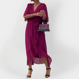 Šaty z šifonu s výstřihem ve tvaru V