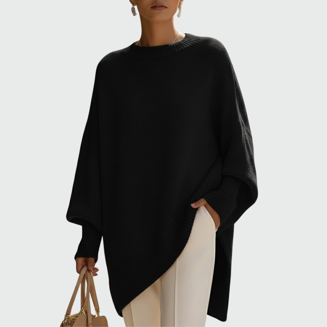 Jaroslava | Nadměrný Pletený Pončo Svetr