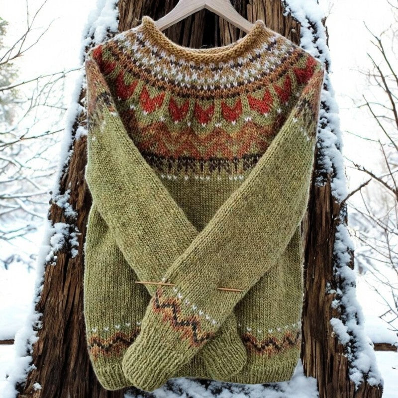 Velvo | Elegantní vintage svetr s kulatým výstřihem