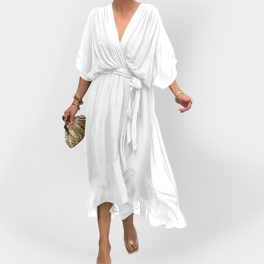 Šaty z šifonu s výstřihem ve tvaru V