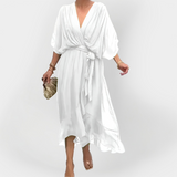 Šaty z šifonu s výstřihem ve tvaru V