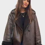 Stine | Stylová kožená bunda s kožušinovým lemováním