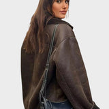 Stine | Stylová kožená bunda s kožušinovým lemováním
