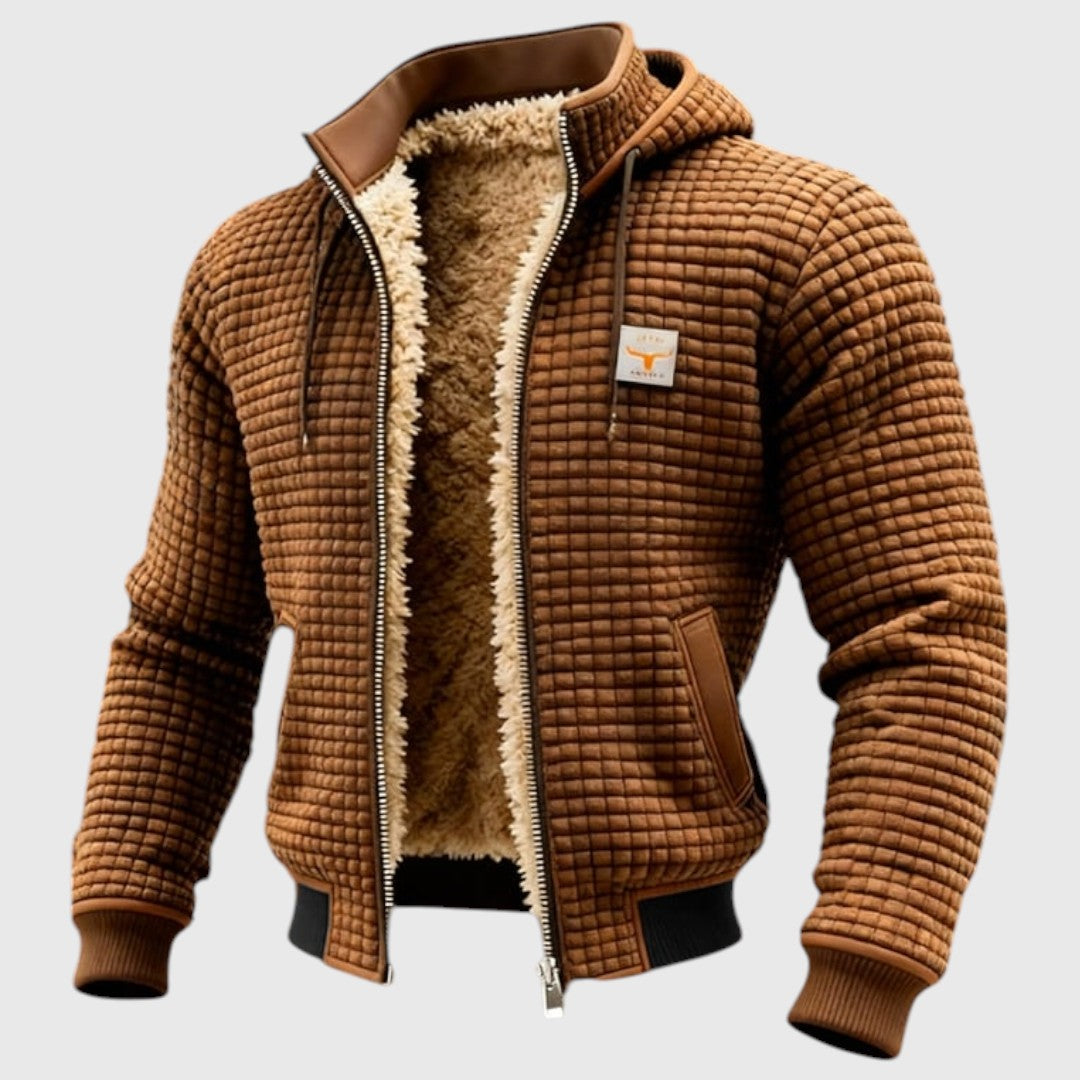 Boris | Retro bunda s čtvercovým vzorem na pravé straně