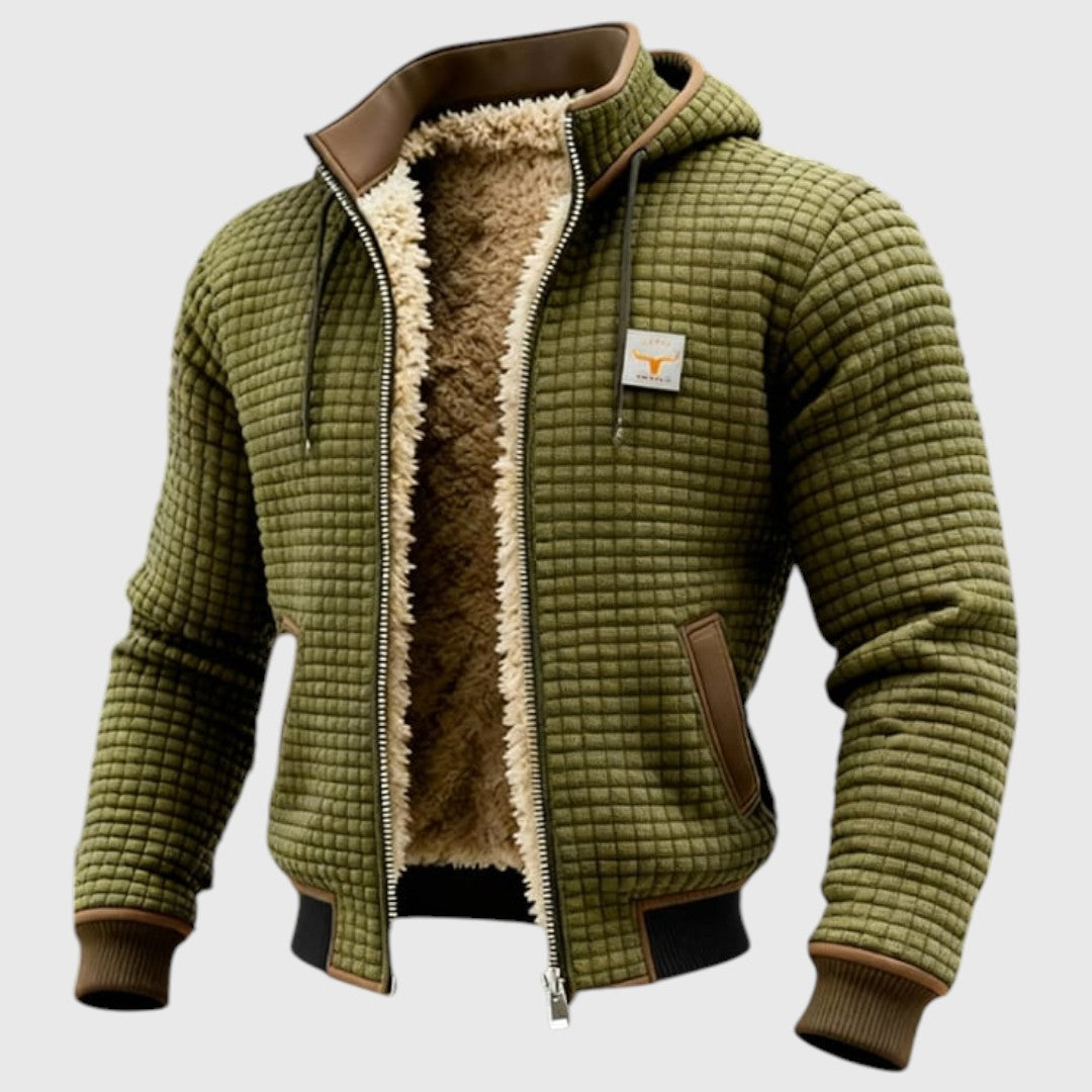 Boris | Retro bunda s čtvercovým vzorem na pravé straně