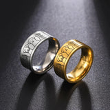 Široký prsten z nerezové oceli s motivy psů – rytý design pro ženy