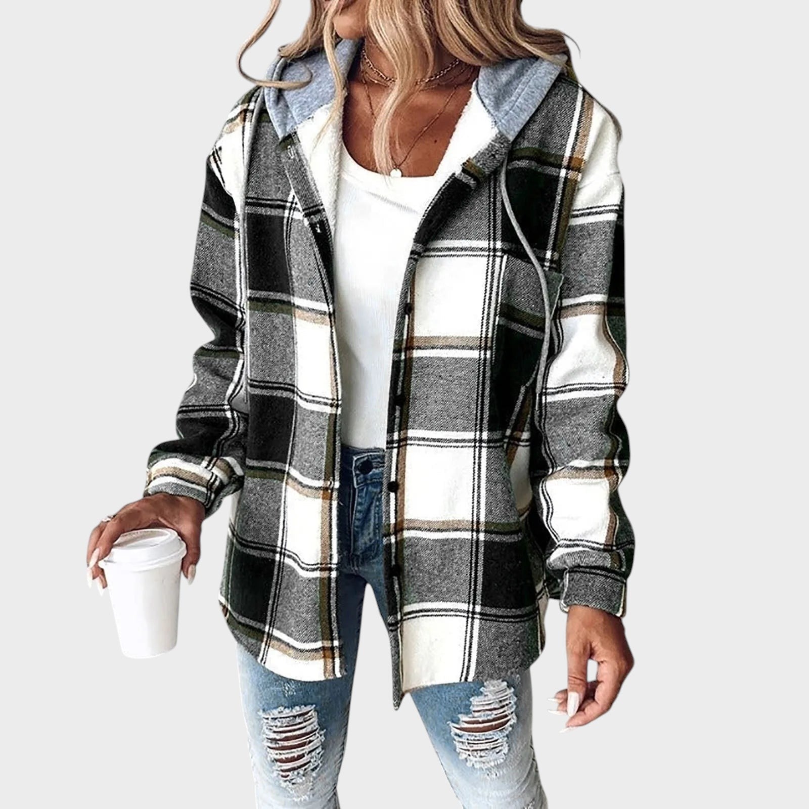 Květa | Dámská voděodolná bunda se zapínáním na knoflíky