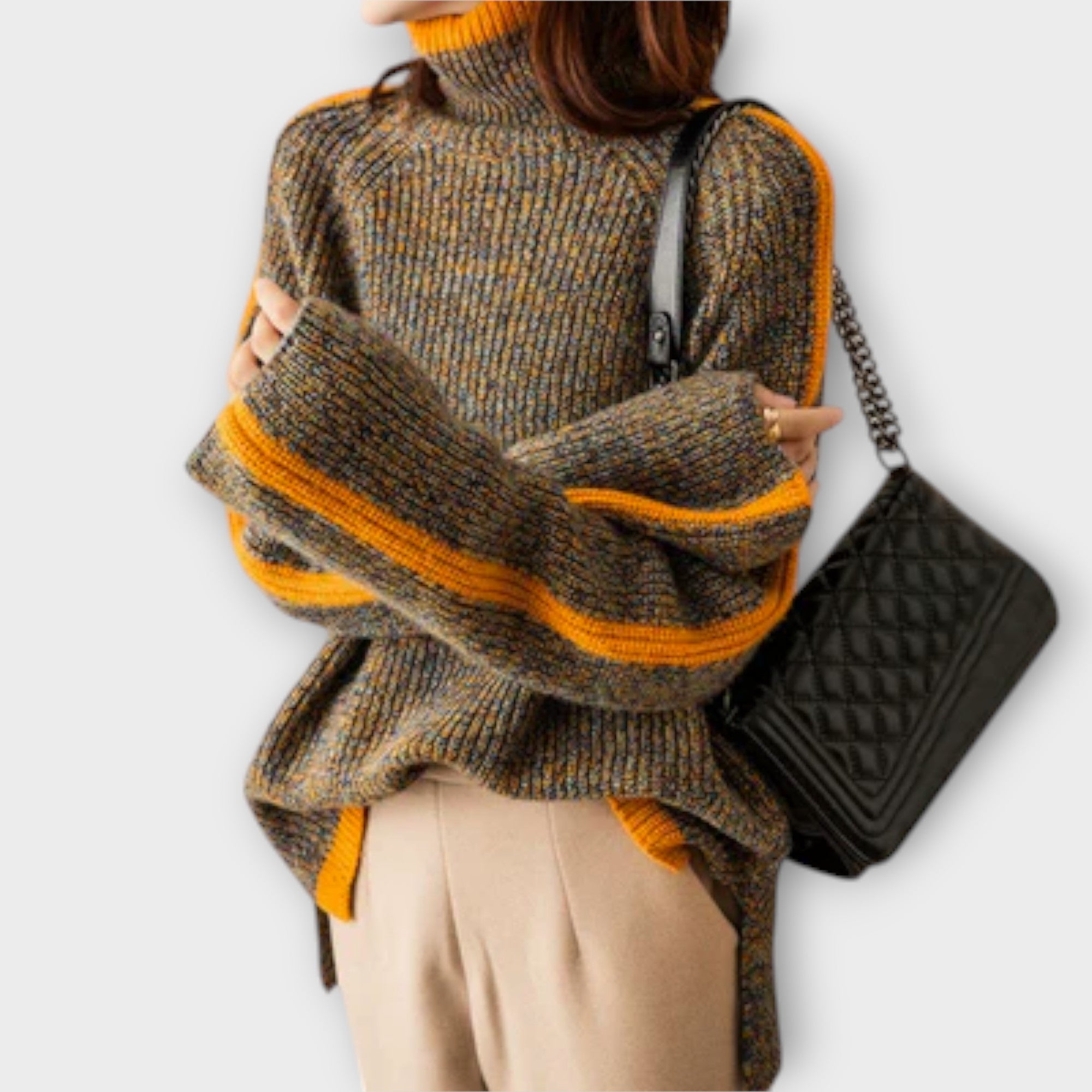 Karolína | Elegantní Prošívaný Komfortní Dámský Svetr