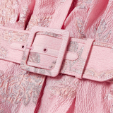 Beatrice™ | Růžové šaty s balónkovými rukávy