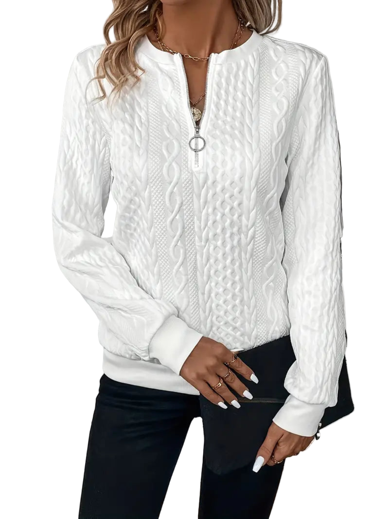 Ivana | Pletený svetr s copánkovým vzorem