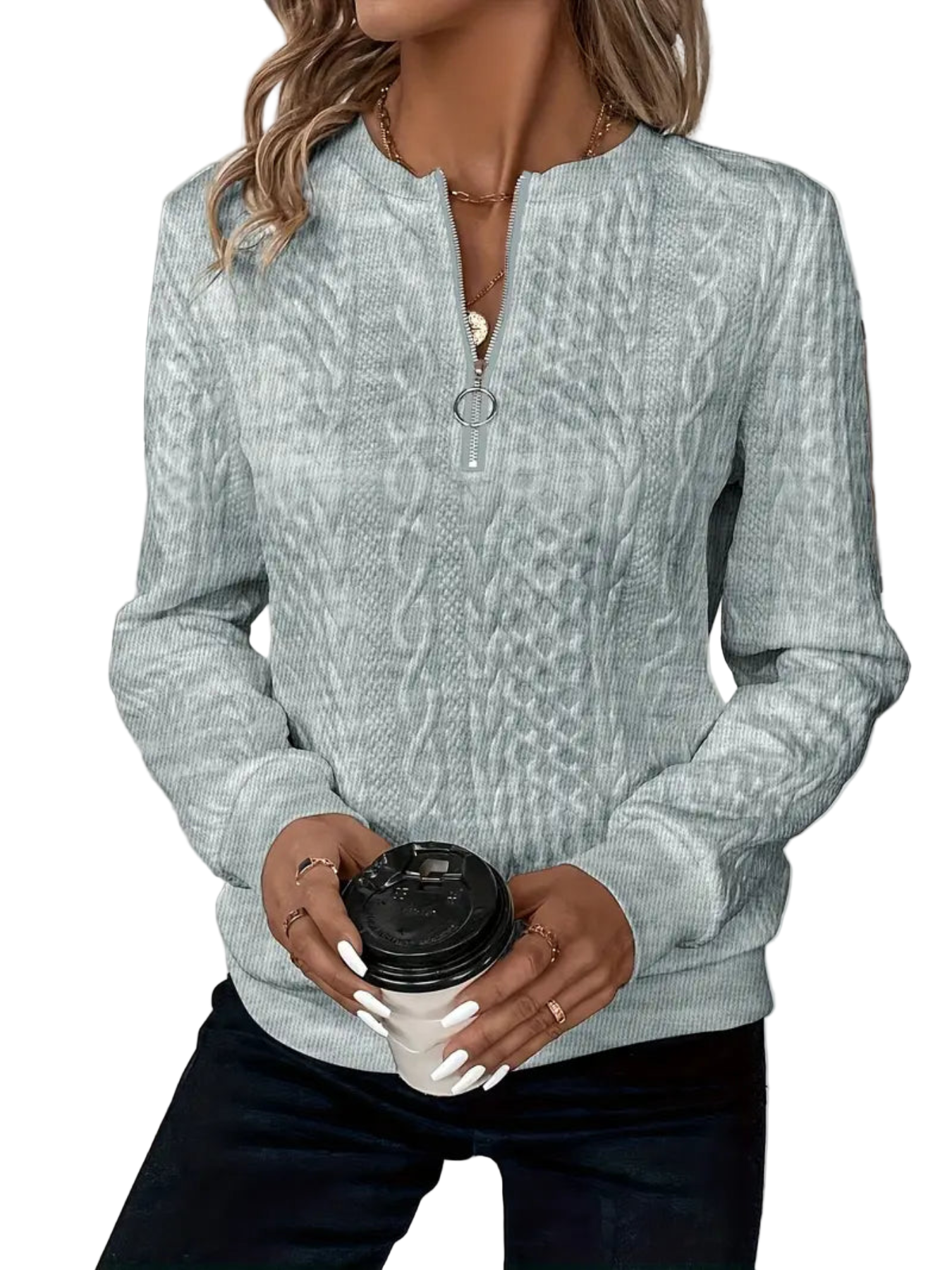 Ivana | Pletený svetr s copánkovým vzorem