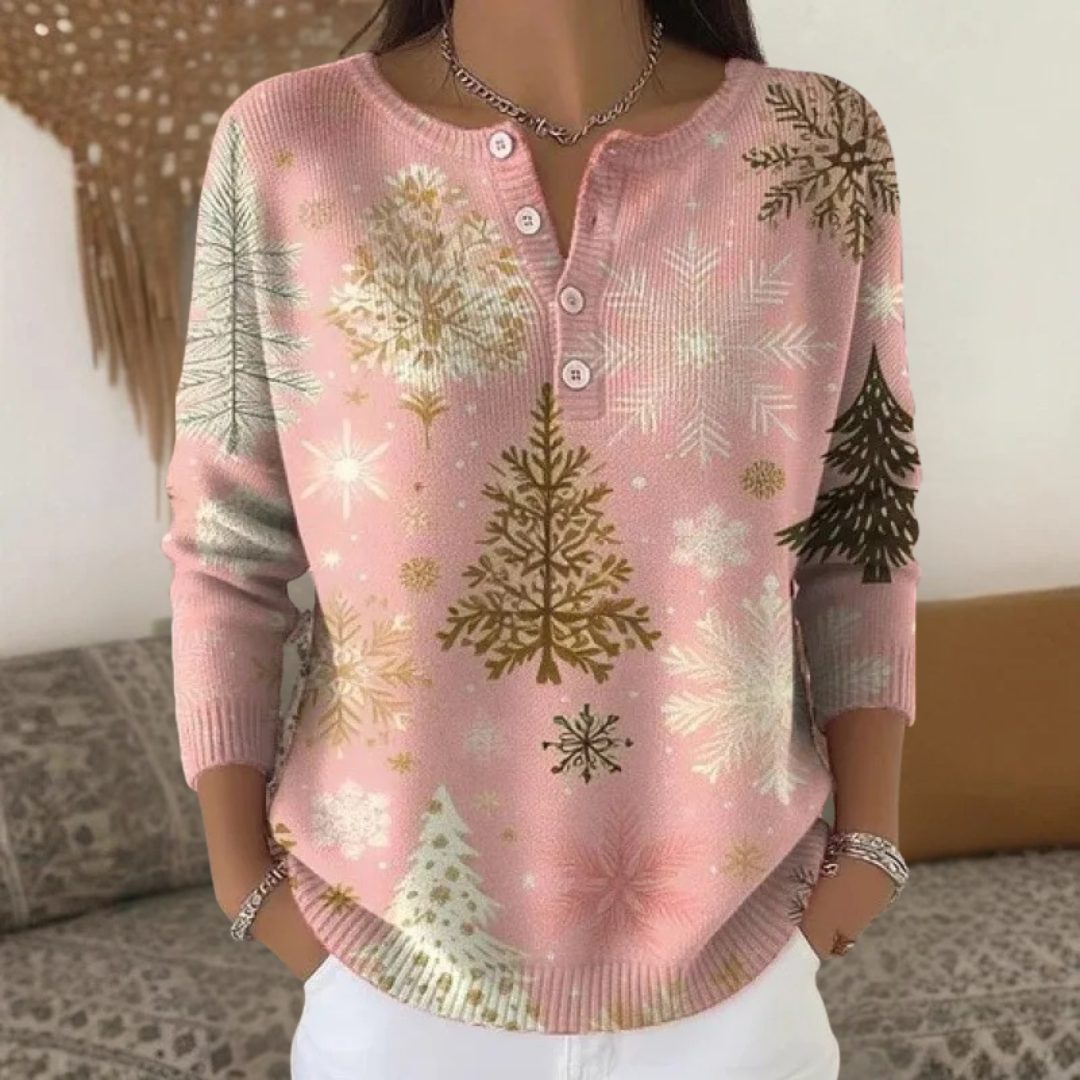 Violet - vánoční svetr s knoflíky
