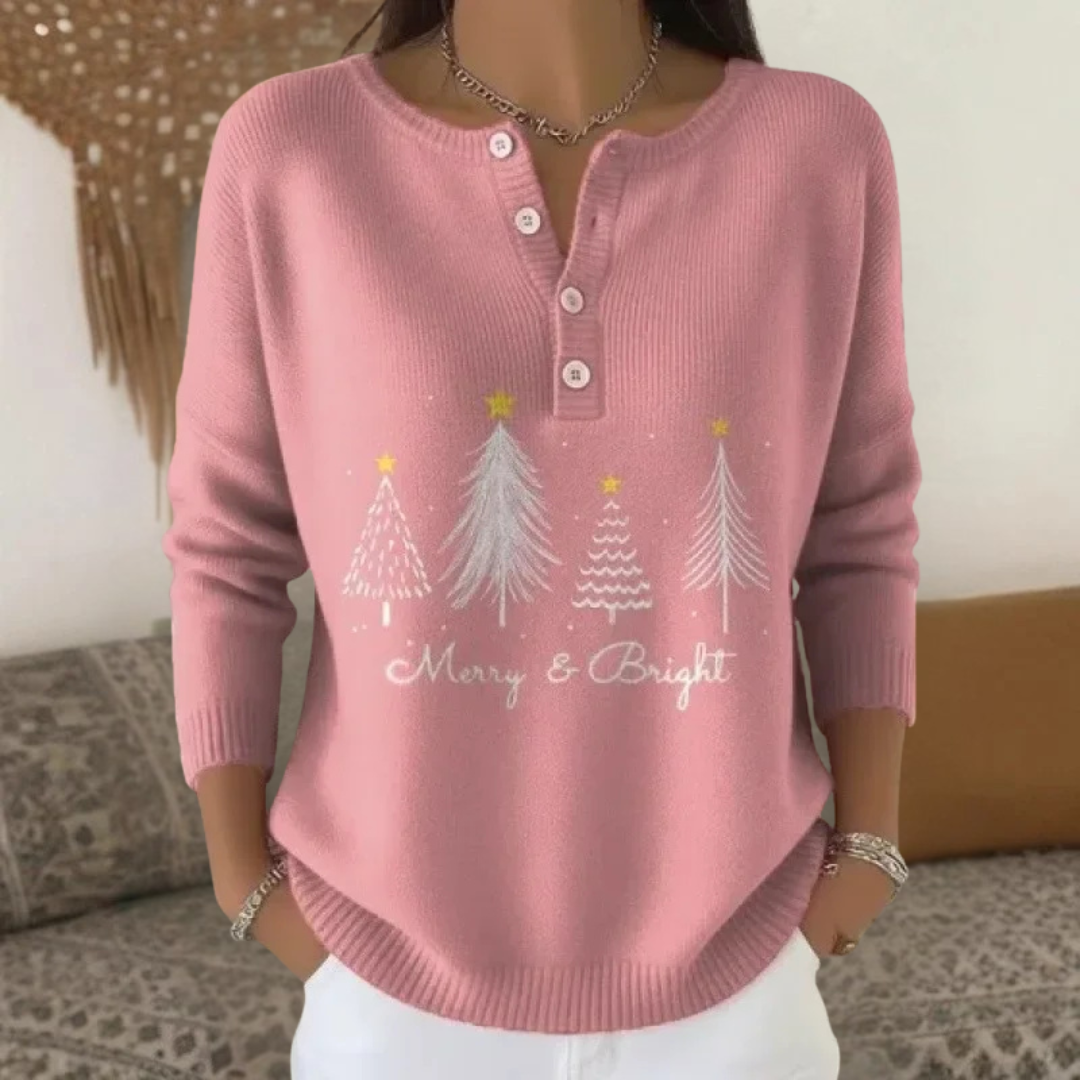 Violet - vánoční svetr s knoflíky