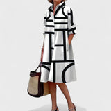 Stella - Geometrické Elegantní Šaty
