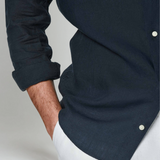 Esenciální Lněná Košile - Námořnická Modrá