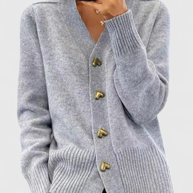 Kateřina - Pletený kardigan s knoflíky ve tvaru srdce